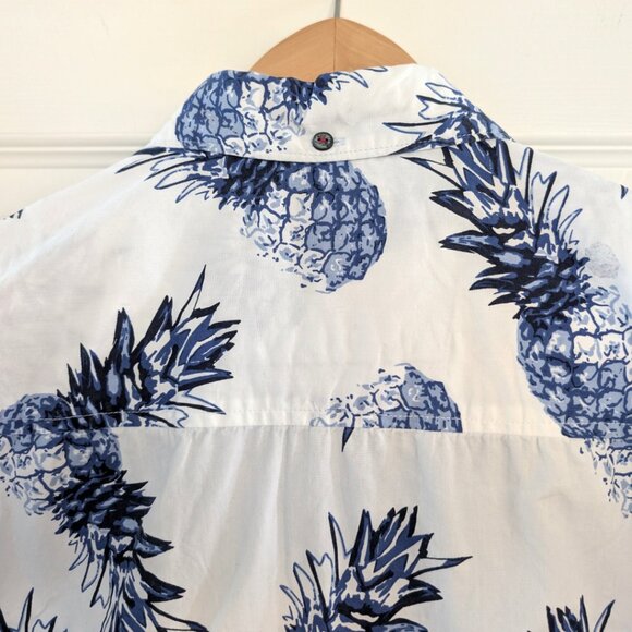 Pineapple short sleeve button down shirt blue size medium - Picture 7 of 15